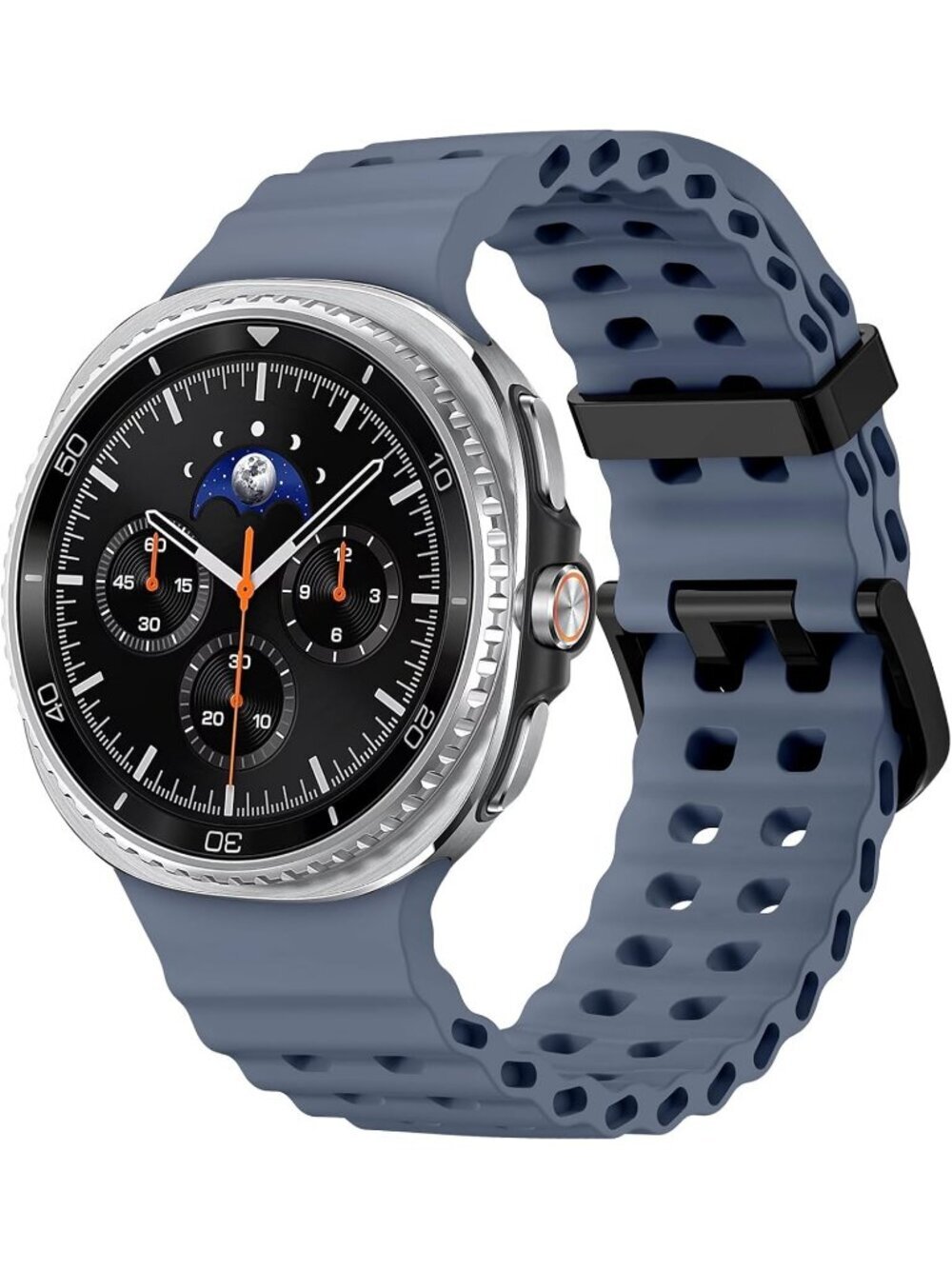 Unisex Blue And Grey Analog Breathable Marine Replacement Samsung Galaxy Watch